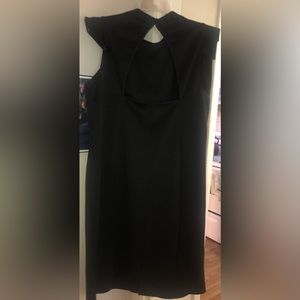 ASOS Flutter Sleeve Mock Neck Backless Cocktail Party Bandage Dress with Zipper